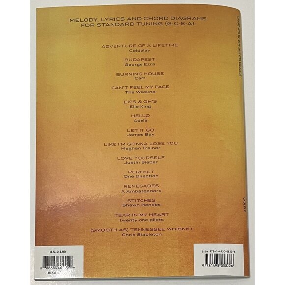 Hal Leonard Chart Hits of 2015-2016 Ukulele 14 Hottest Singles Sheet Music NEW - Picture 6 of 6